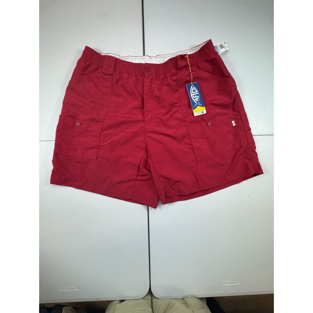 NWT Aftco Shorts Men's The Original M01 Cargo Active Size 44 Fishing Red 8"